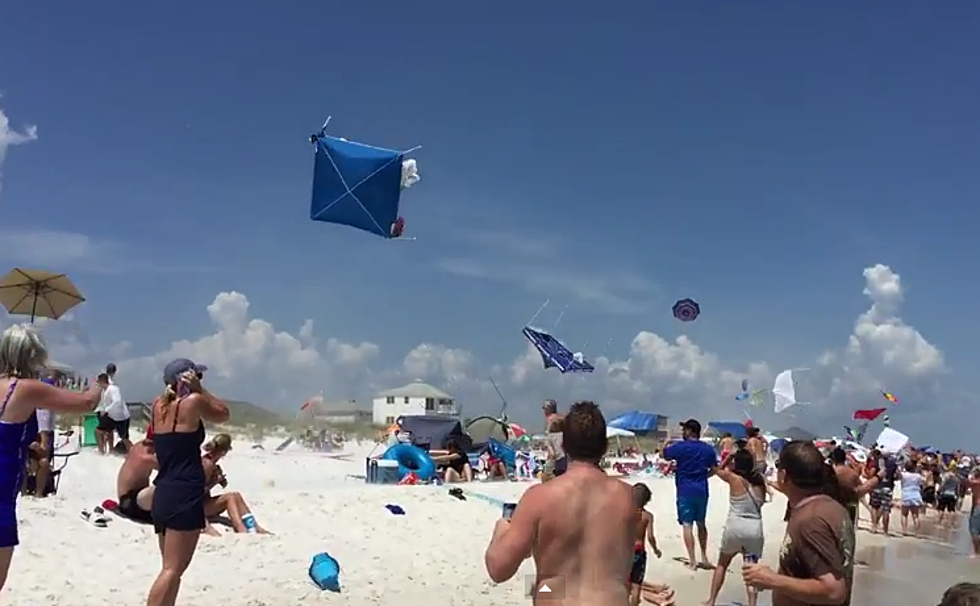 Blue Angels Fly By Sends Umbrellas Flying Over Florida Beach [VIDEO]