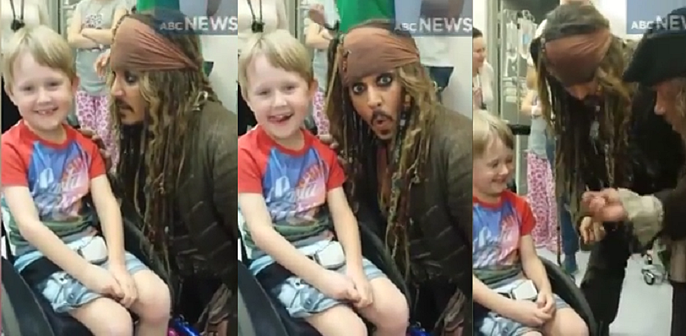Johnny Depp Visits Australian Hospital as Captain Jack Sparrow [VIDEO]