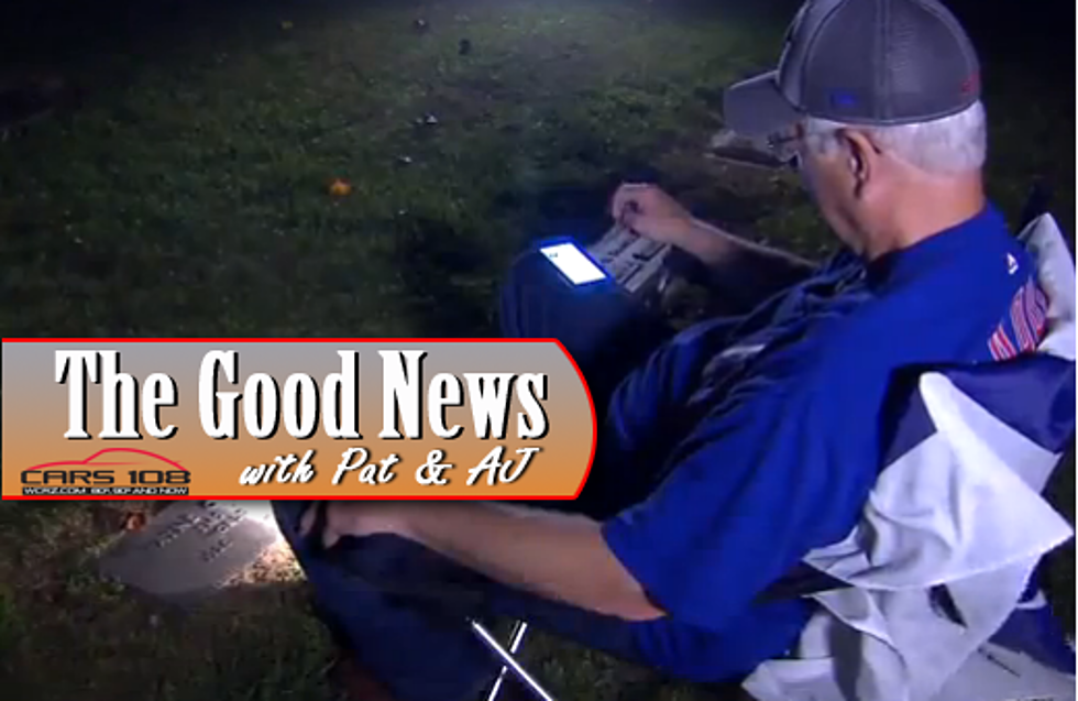 Cubs Fan Drives 600 Miles To Listen to Game at Dad’s Grave – The Good News [VIDEO]