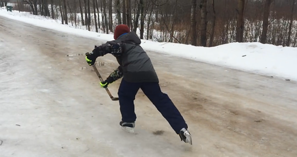 Roads Are So Icy in Northern Michigan, You Can Skate On Them [VIDEO]