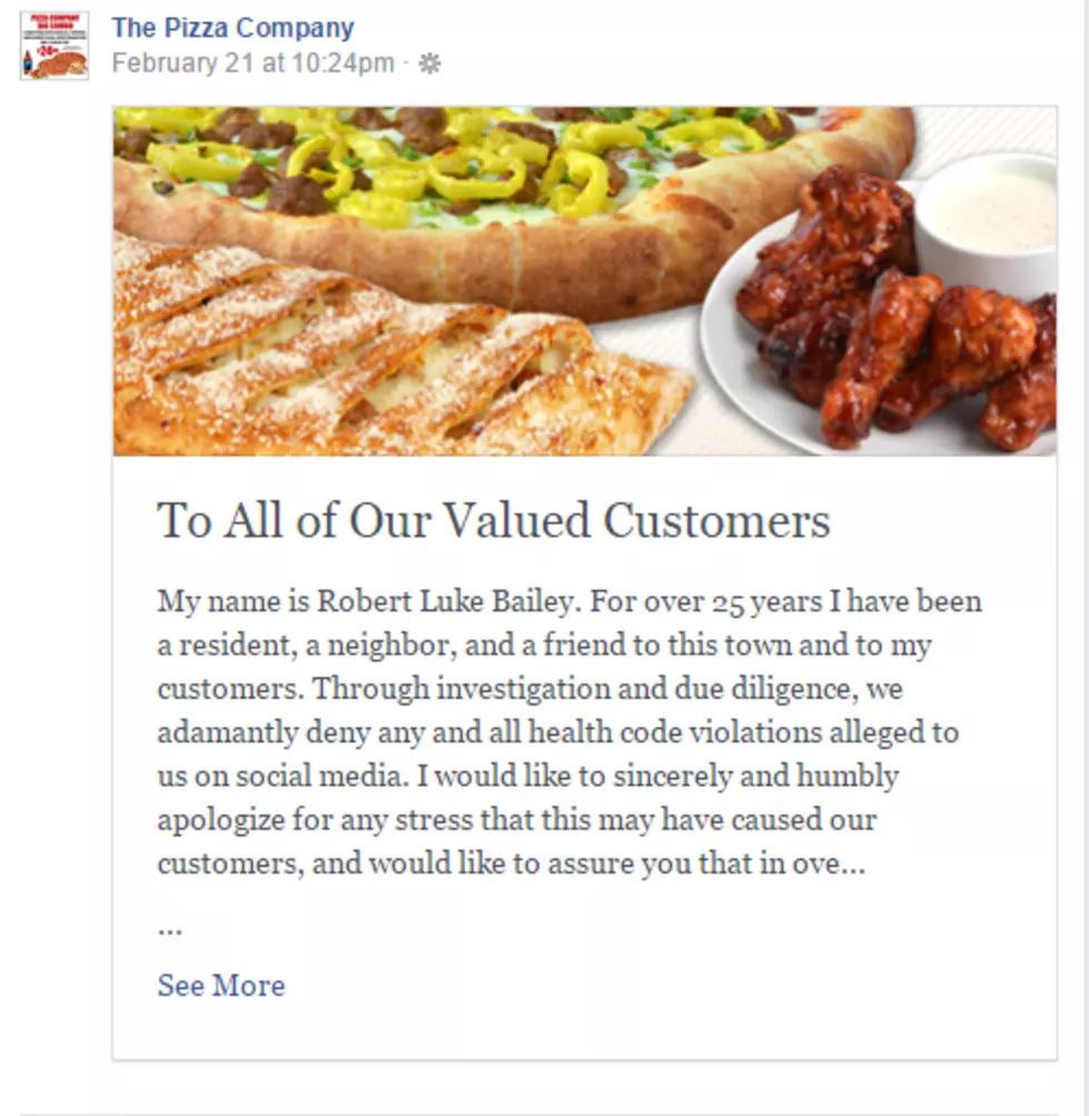 Davison Pizza Place Responds To Viral Facebook Post [PHOTO]