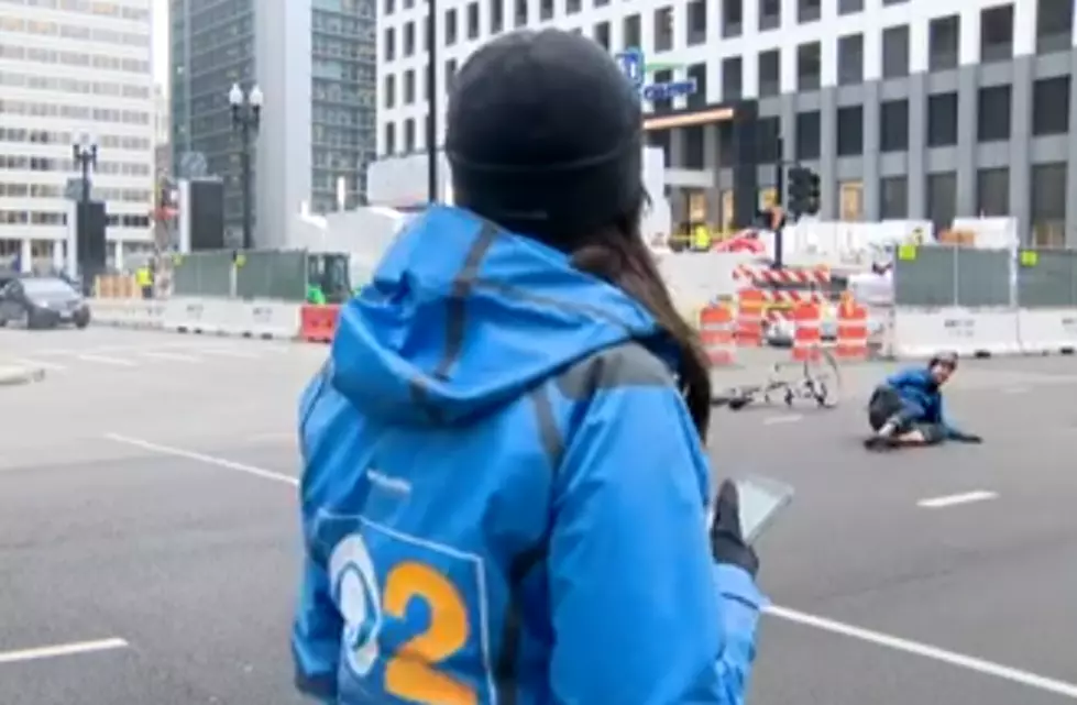WATCH: Cyclist Hit By a Cab in Chicago During Live News Shot [VIDEO]