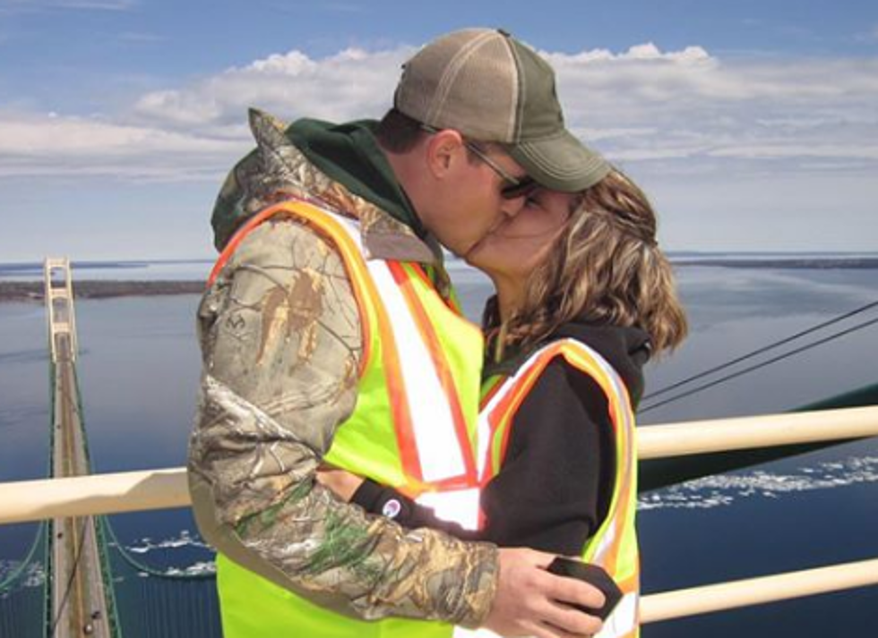 Pure Michigan Proposal: Couple Gets Engaged On Top of Mackinac Bridge [PHOTOS]