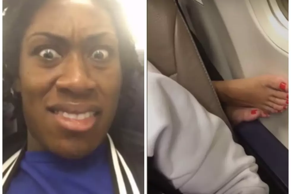 Woman Reacts Hilariously As Passenger Puts Feet on Armrest [VIDEO]