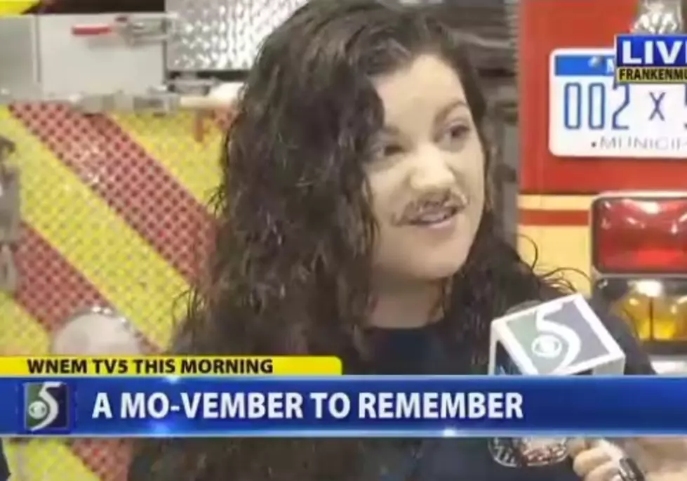 Female Frankenmuth Firefighter Draws On Mustache for Movember