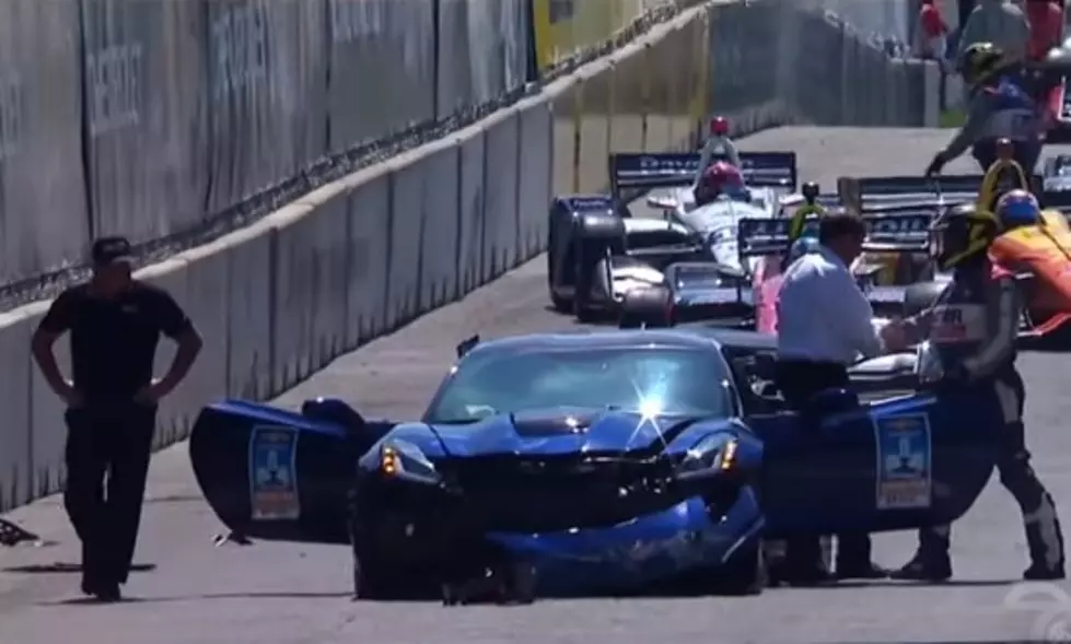 GM Executive Crashes Pace Car at Detroit Grand Prix [VIDEO]