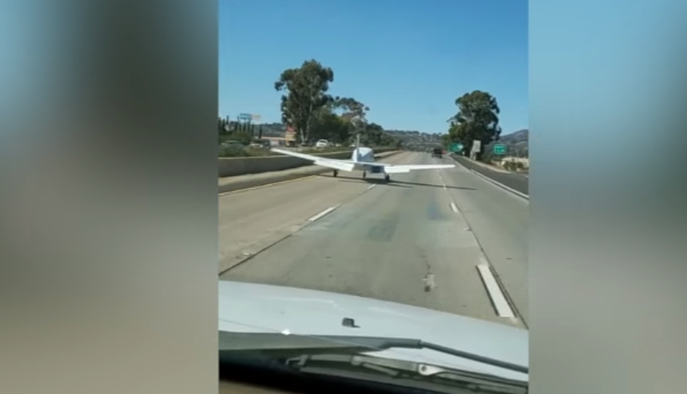 WATCH: Airplane Emergency Lands on California Highway on Friday