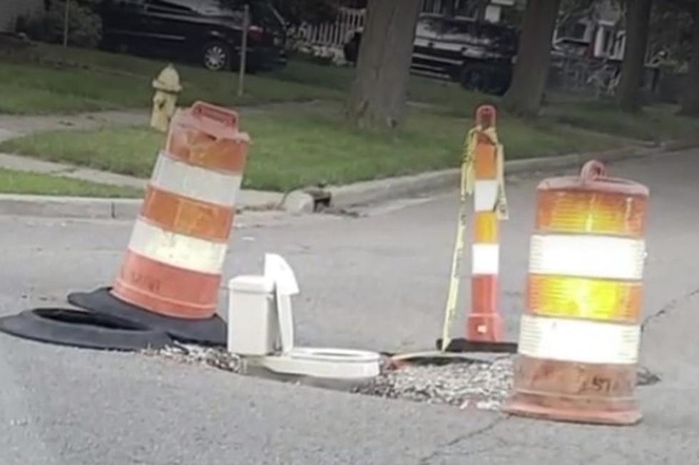 Crap:  This Michigan Pothole is Big Enough for a Toilet [VIDEO]