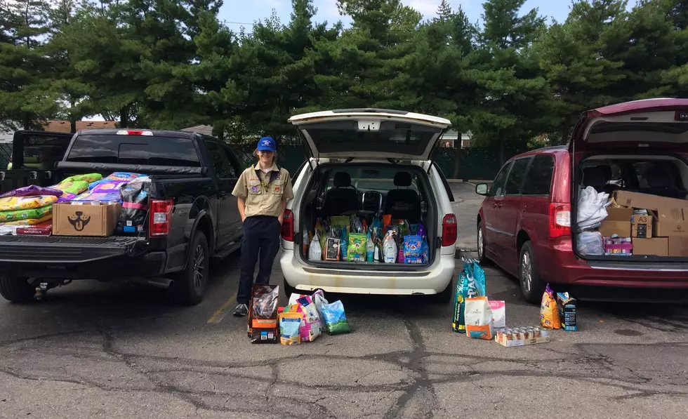 Boy Scout Collects 1,600 lbs of Food for Michigan Animal Shelter 