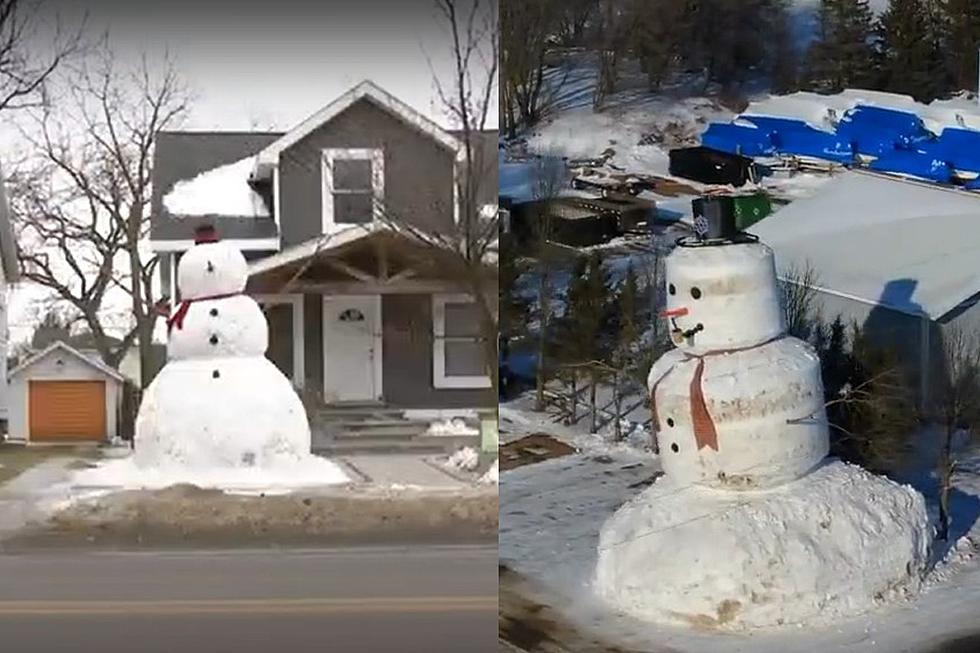 Michigan Family Builds 13-Foot Snowman, Wisconsin Family Laughs