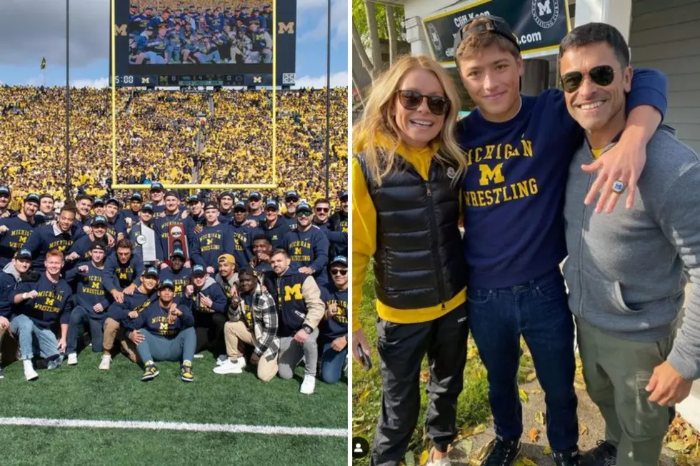 Kelly Ripa in Ann Arbor Supporting U of M Wrestling Championship