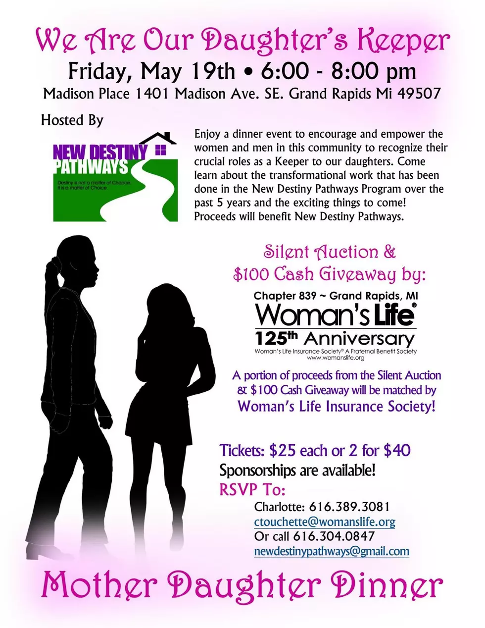 Community: New Destiny Pathways Mother Daughter Dinner May 19th