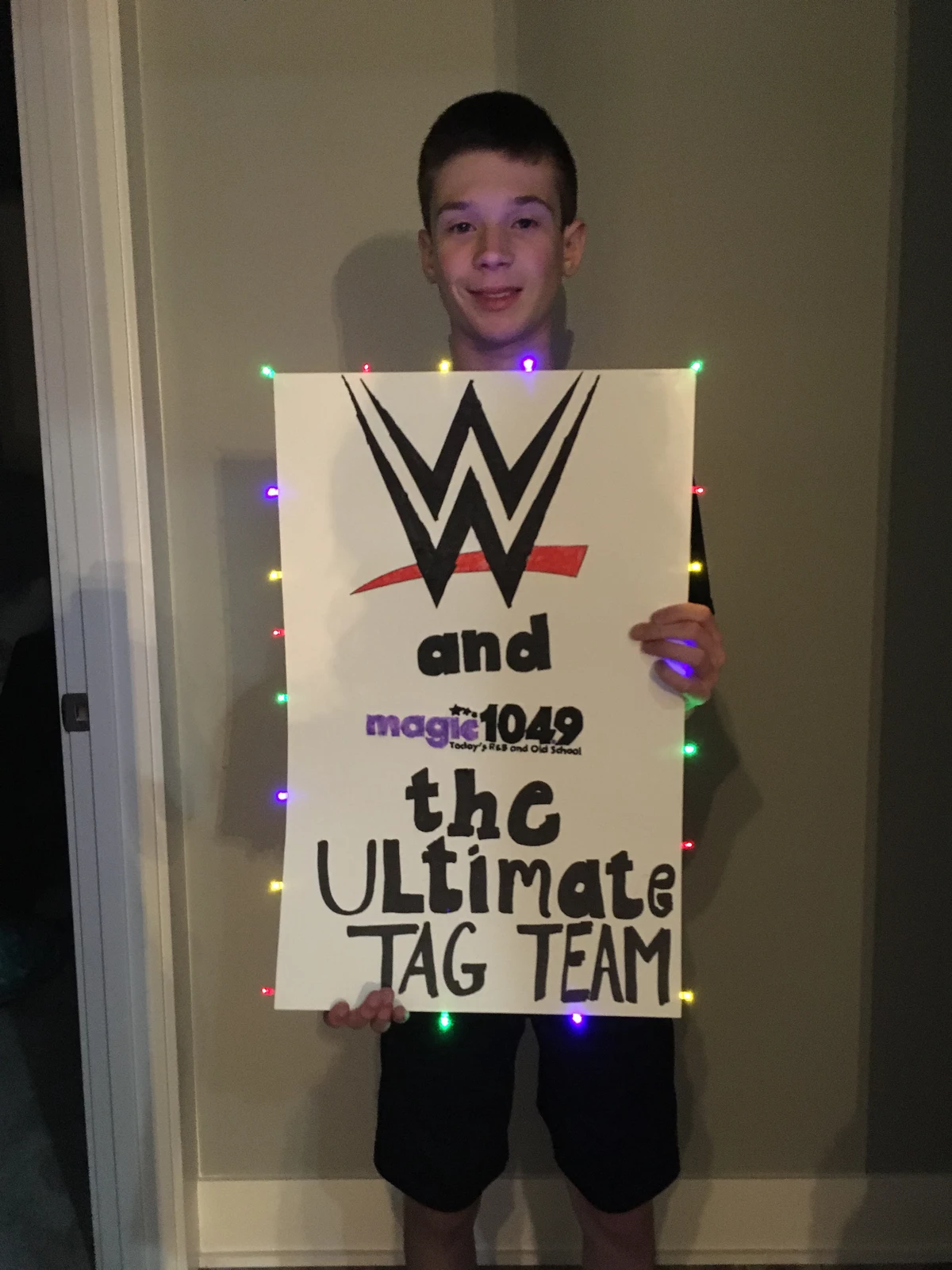 WWE Magic 104.9 Sign Check it out tonight on Smackdown Live at Van