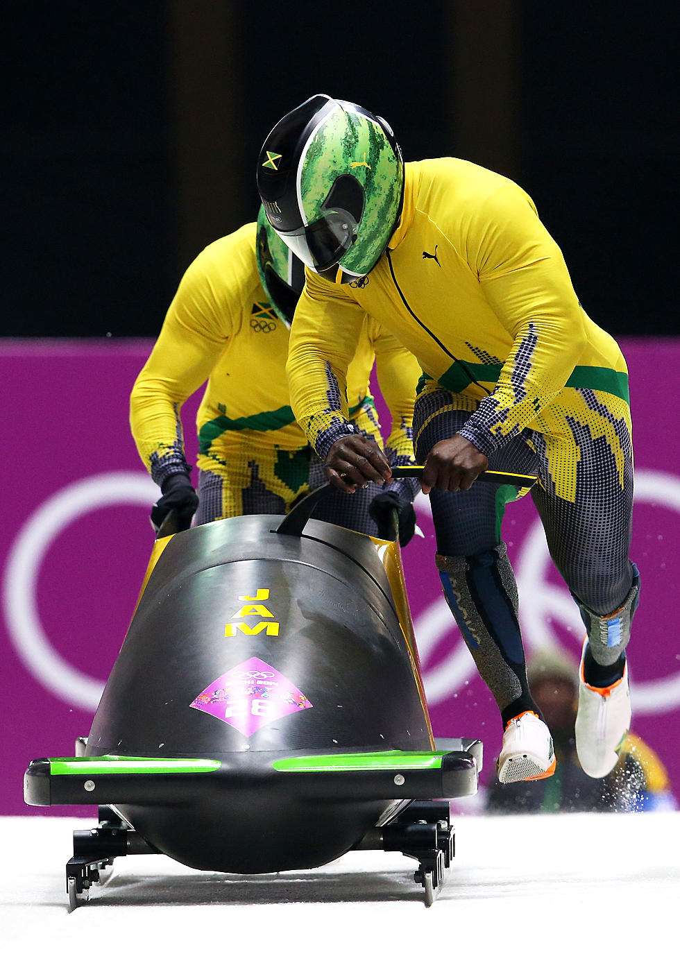 Jamaican Bobsledding Team Wears Watermelon-Printed Helmets