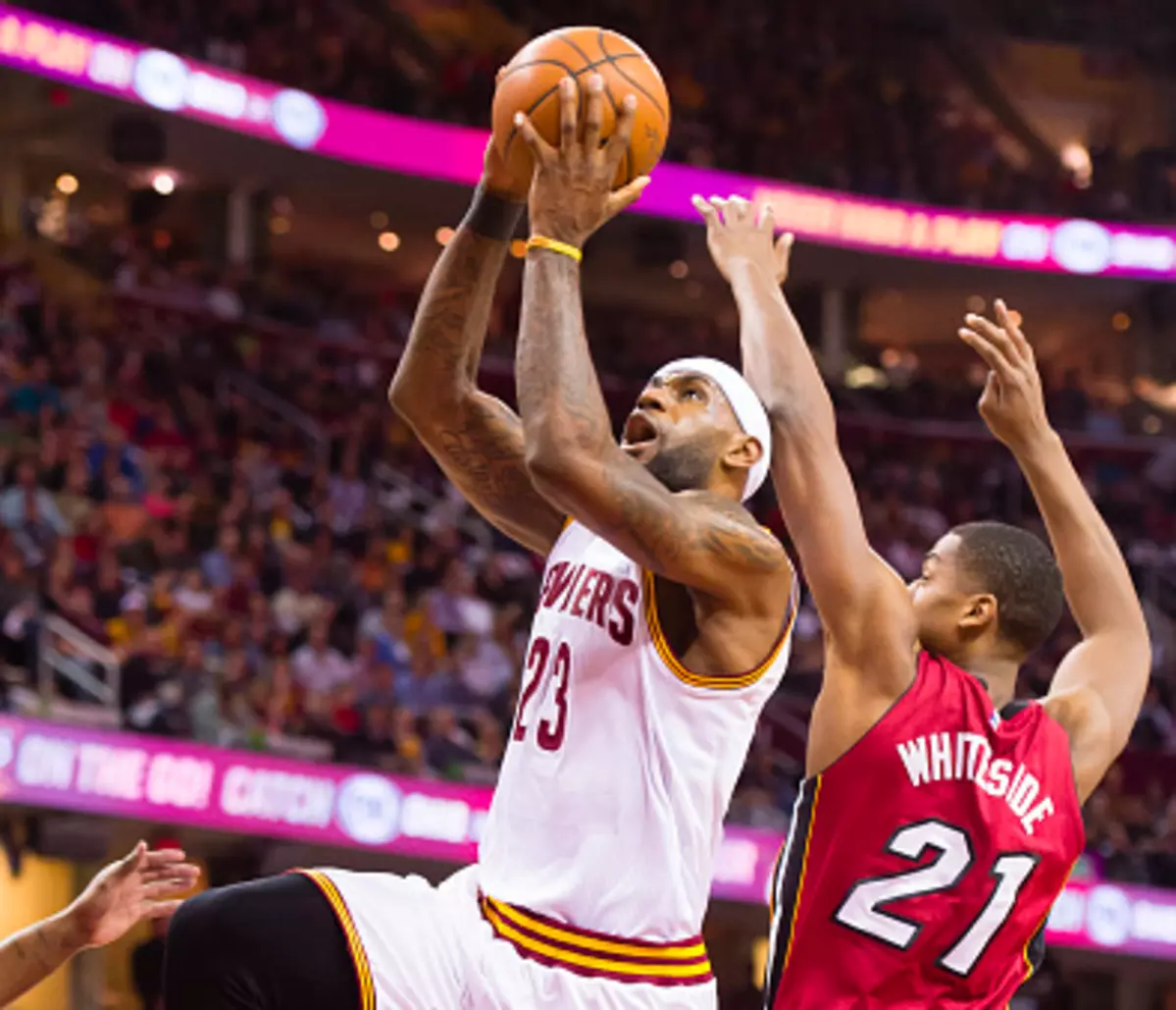 Watch LeBron James Dunk From Just Inside the Free Throw Line