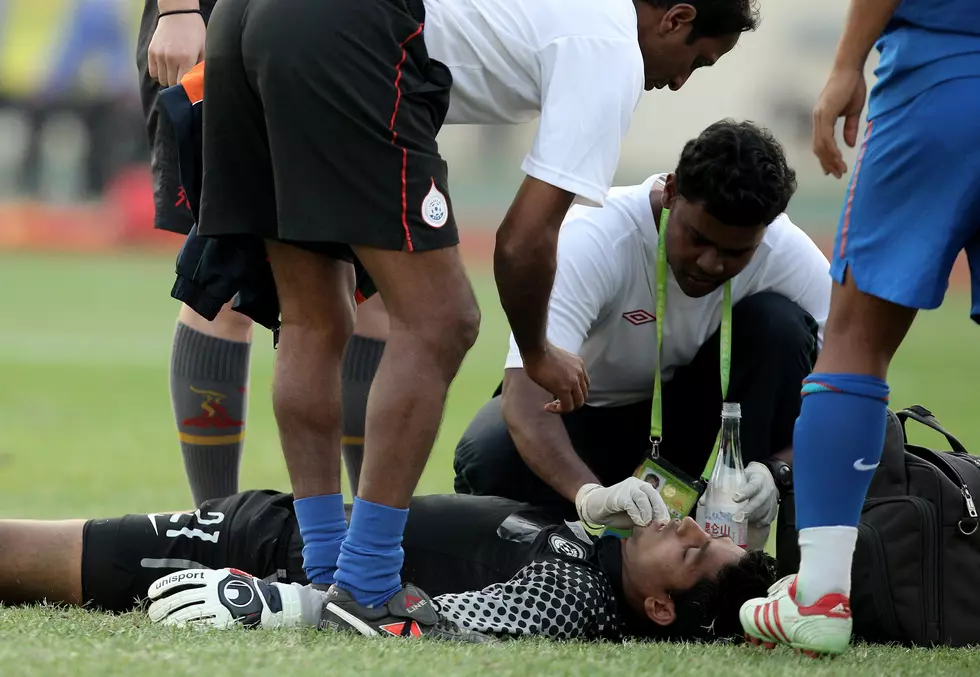 Soccer Goalkeeper Knocked out by Ball [VIDEO]
