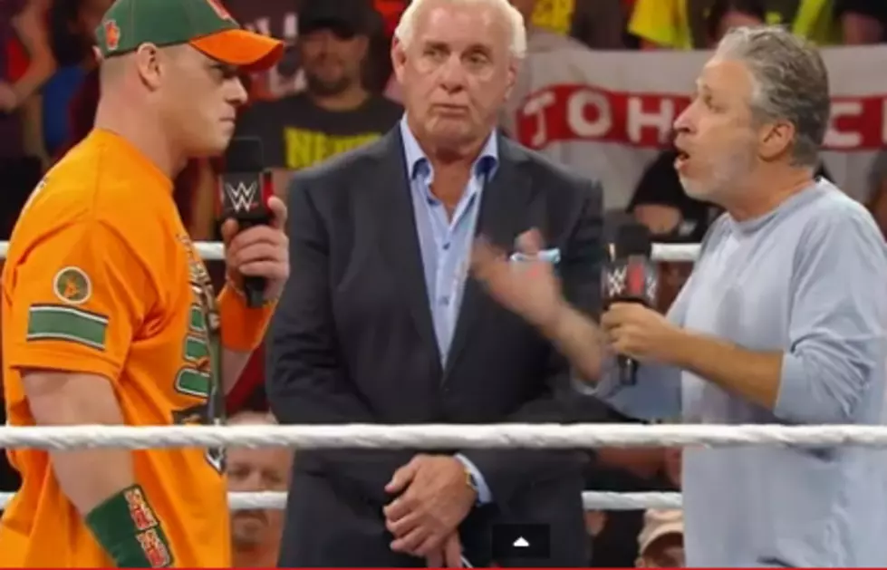 Watch John Cena Get His Revenge on Jon Stewart — And Sting Returns to the WWE