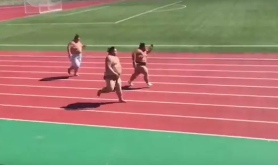 Watch Sumo Wrestlers Race Each Other