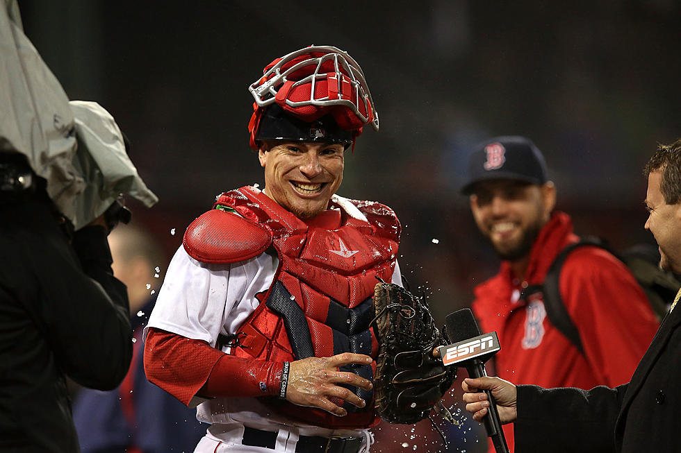 Red Sox Catcher Christian Vazquez Classic Reaction to Powerade Bath