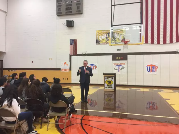 UTEP Athletic Director Jim Senter Visits Austin High School