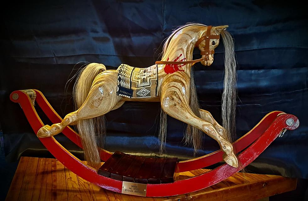 Beautiful Handcrafted Wooden Rocking Horse Raffle for Montana MMIW