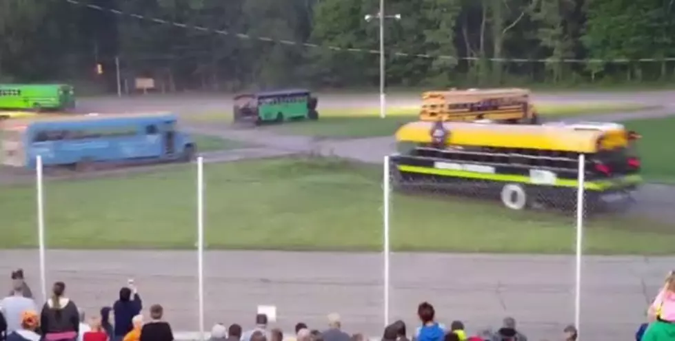School Buses Race in Daring Figure-8 at Galesburg