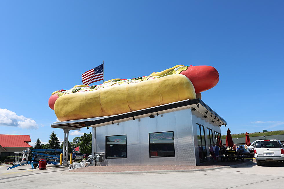 Yes, That Is A Sixty-Foot Wiener On Top Of A Building In Mackinaw City