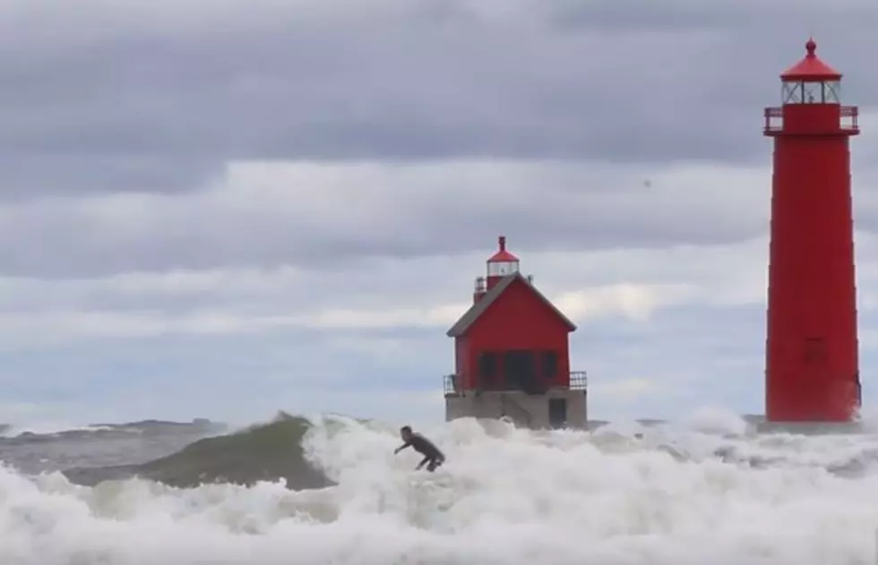 Surfers Ride Epic October Waves on Lake Michigan
