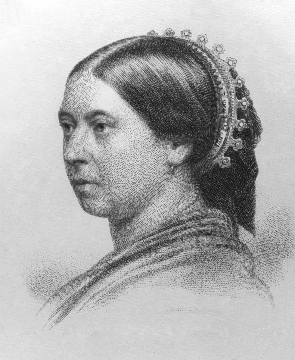Vintage black and white photograph of Queen Victoria