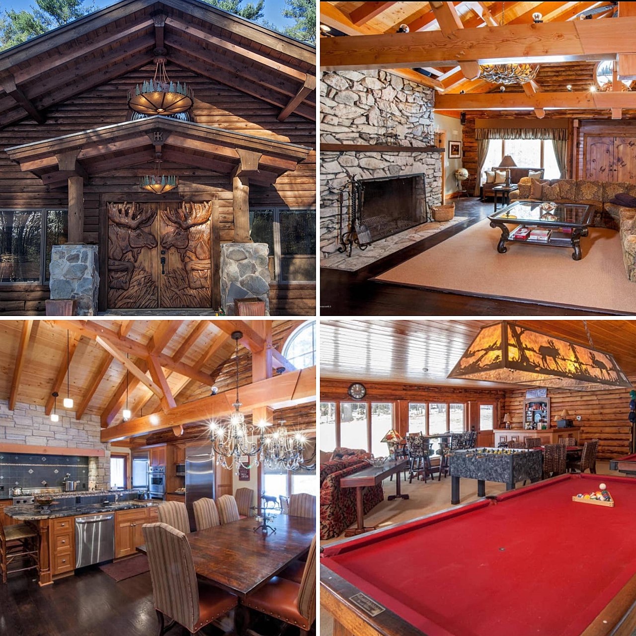 Massive Berkshires Log Cabin, Perfect for a Cozy, Rustic Holiday image photo