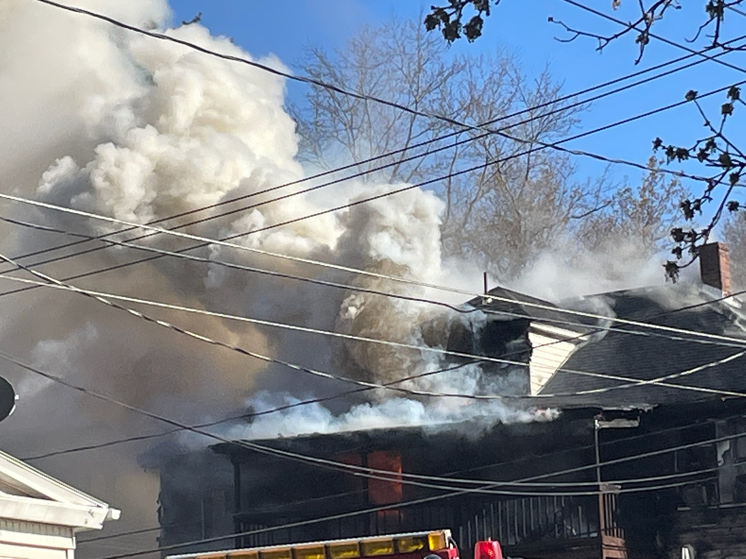 Breaking Theres A Huge Fire Involving Two Houses In Pittsfield photo