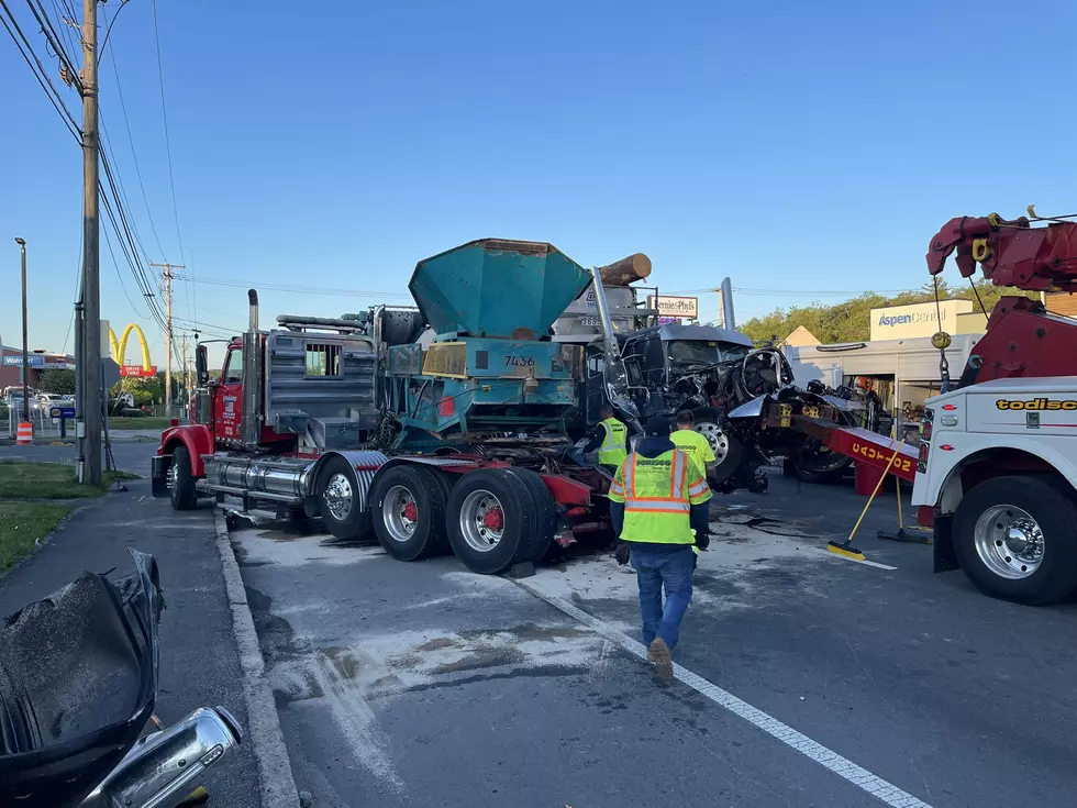 Massachusetts State Police Respond After 2 Tractor-Trailers Crash