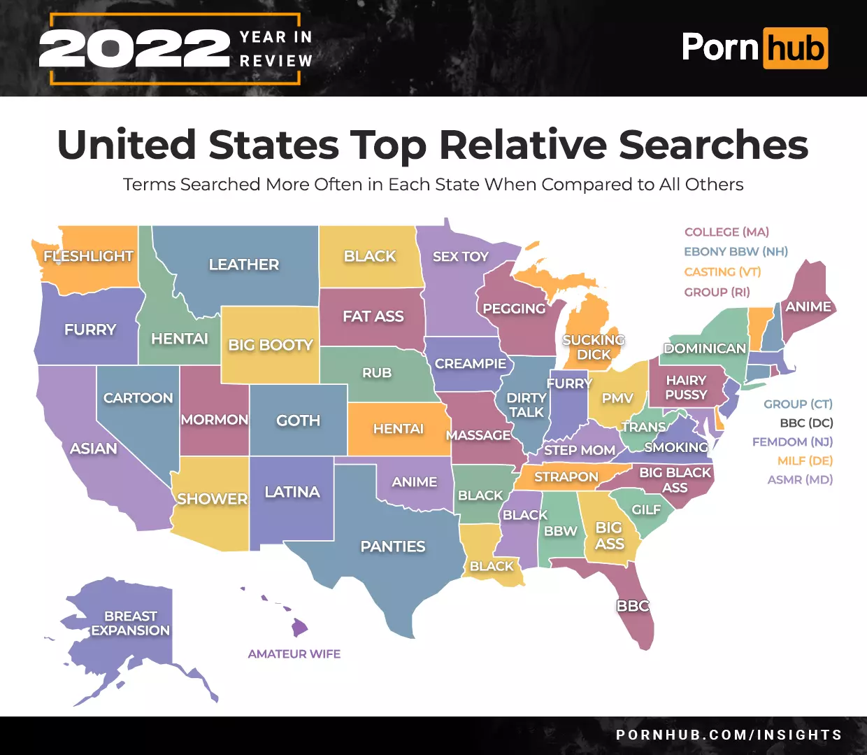NSFW] Pornhub Reveals Popular Searches by State: Really, NY?