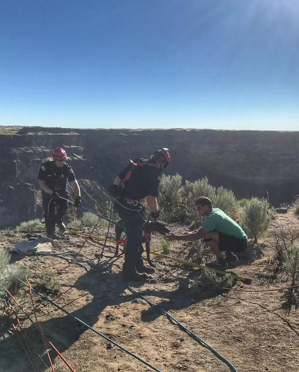 Twin Falls Fire Department Save Dog Fell Off Canyon Rim Trail