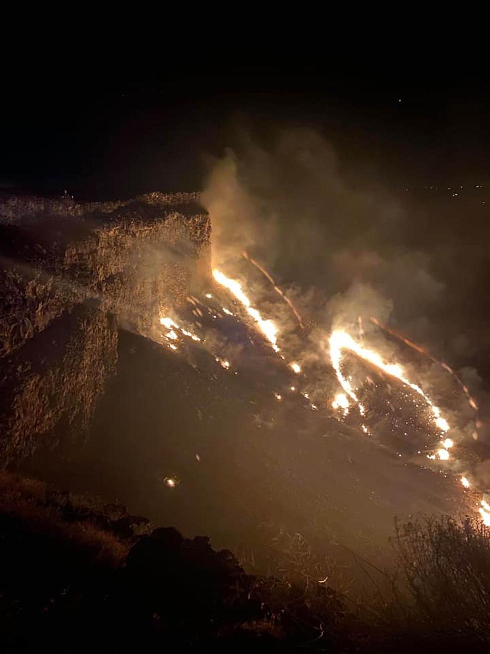 Fire Burning Near Pillar Falls