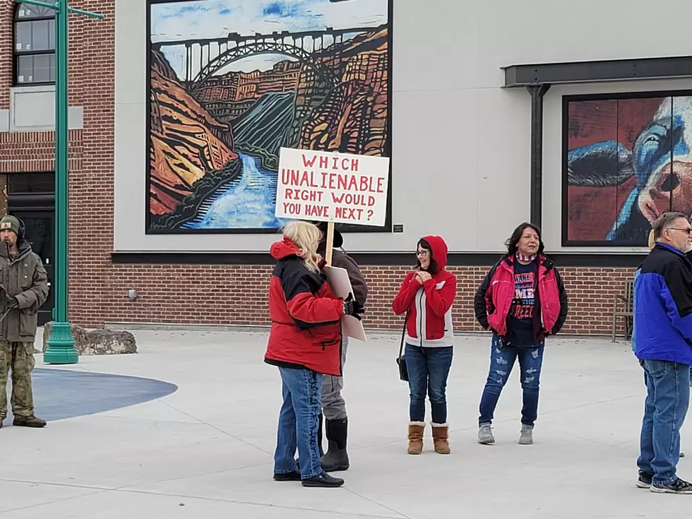 Anti-Mask Mandate Demonstration In Downtown Twin Falls