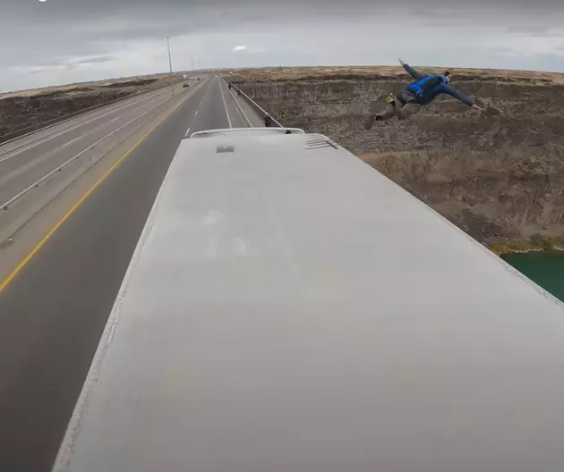 BASE Jumpers Execute Epic Jumps Off Semi Driving On Perrine Bridge