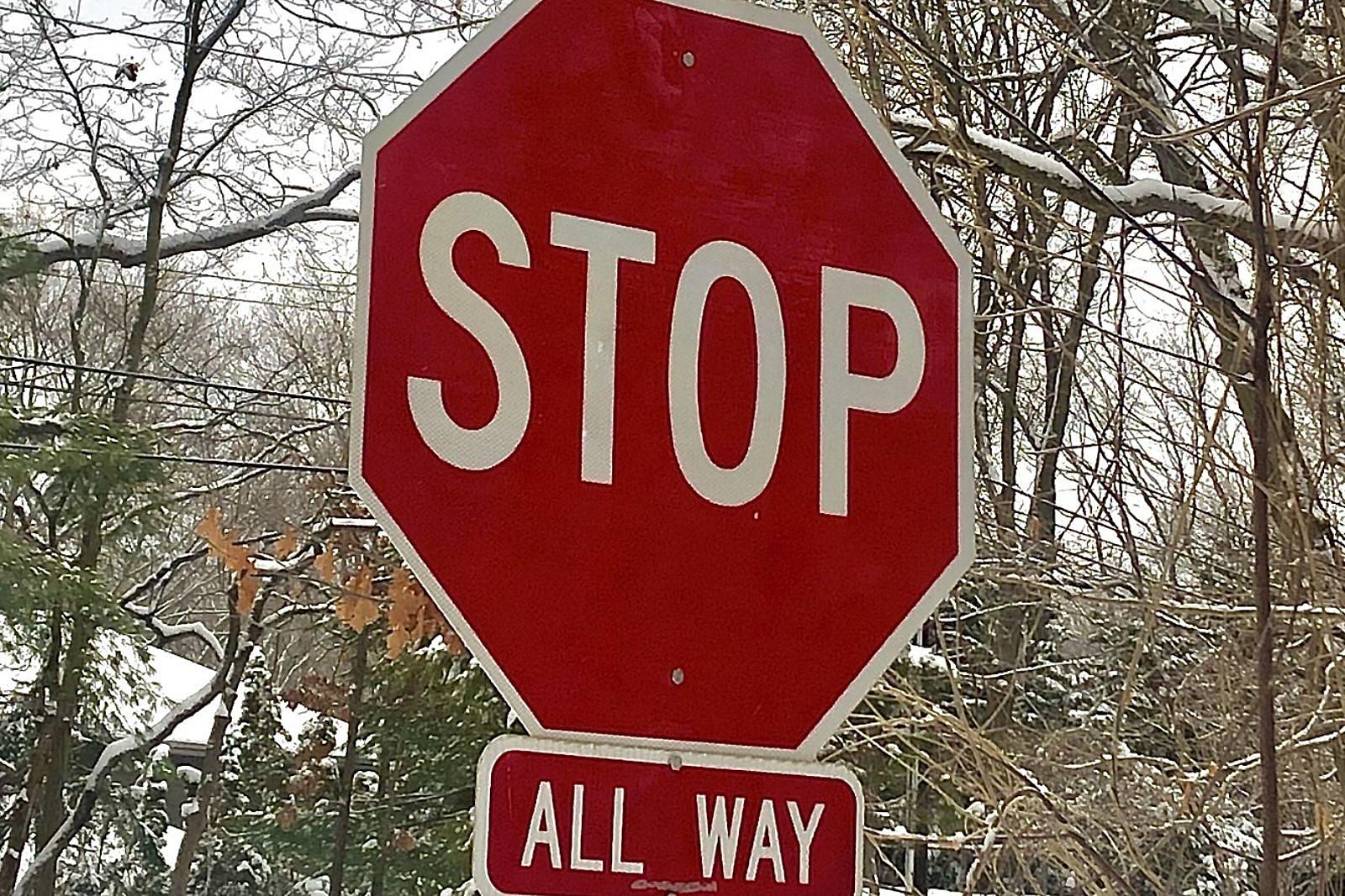 lots of stop signs