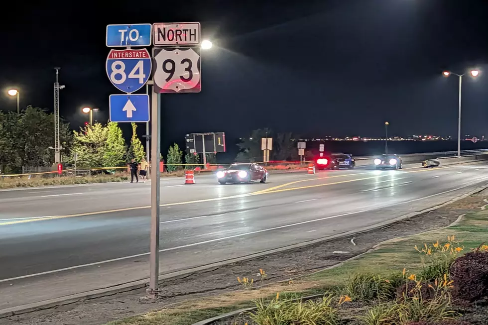 The Perrine Bridge remained closed Saturday night. Credit: Greg Jannetta