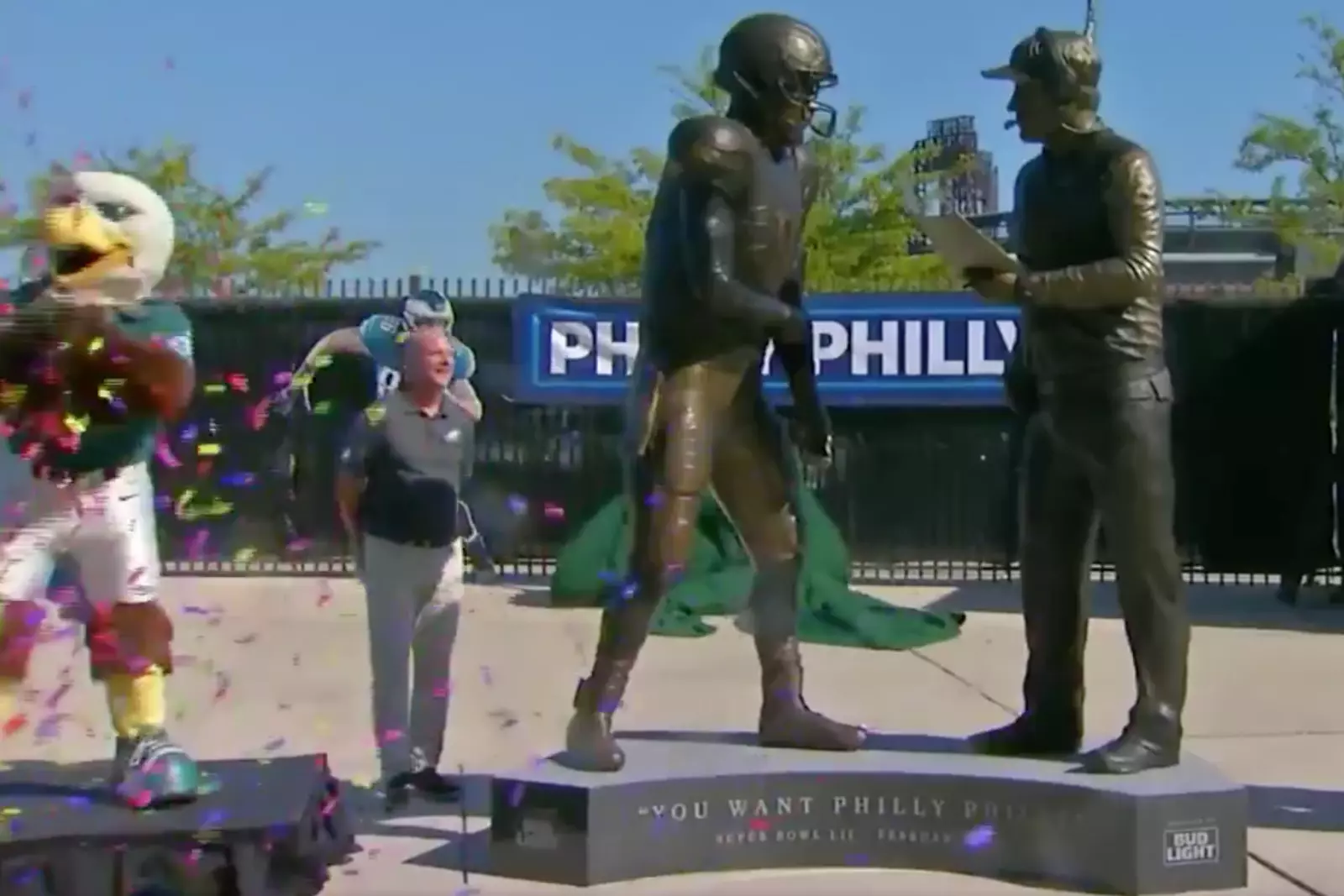 Nick Foles 'Philly Special' Statue Relocated at the Linc