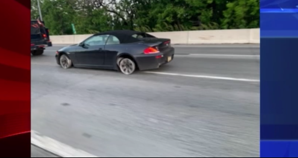 Driver Arrested After Driving on I-95 for Ten Minutes in PA with No Tires
