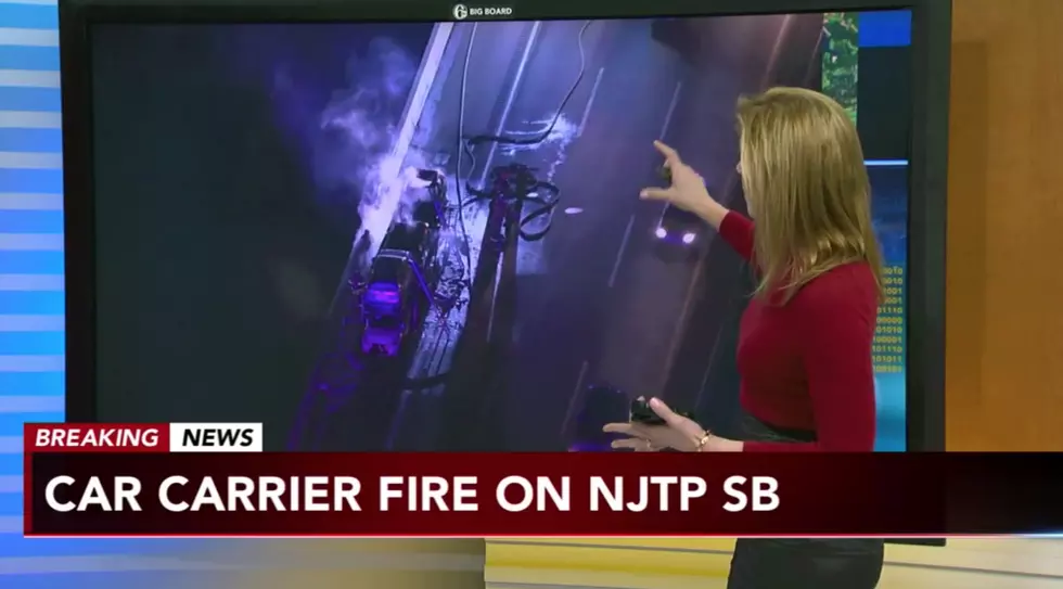 VIDEO: Car Carrier Catches Fire on New Jersey Turnpike in Bordentown