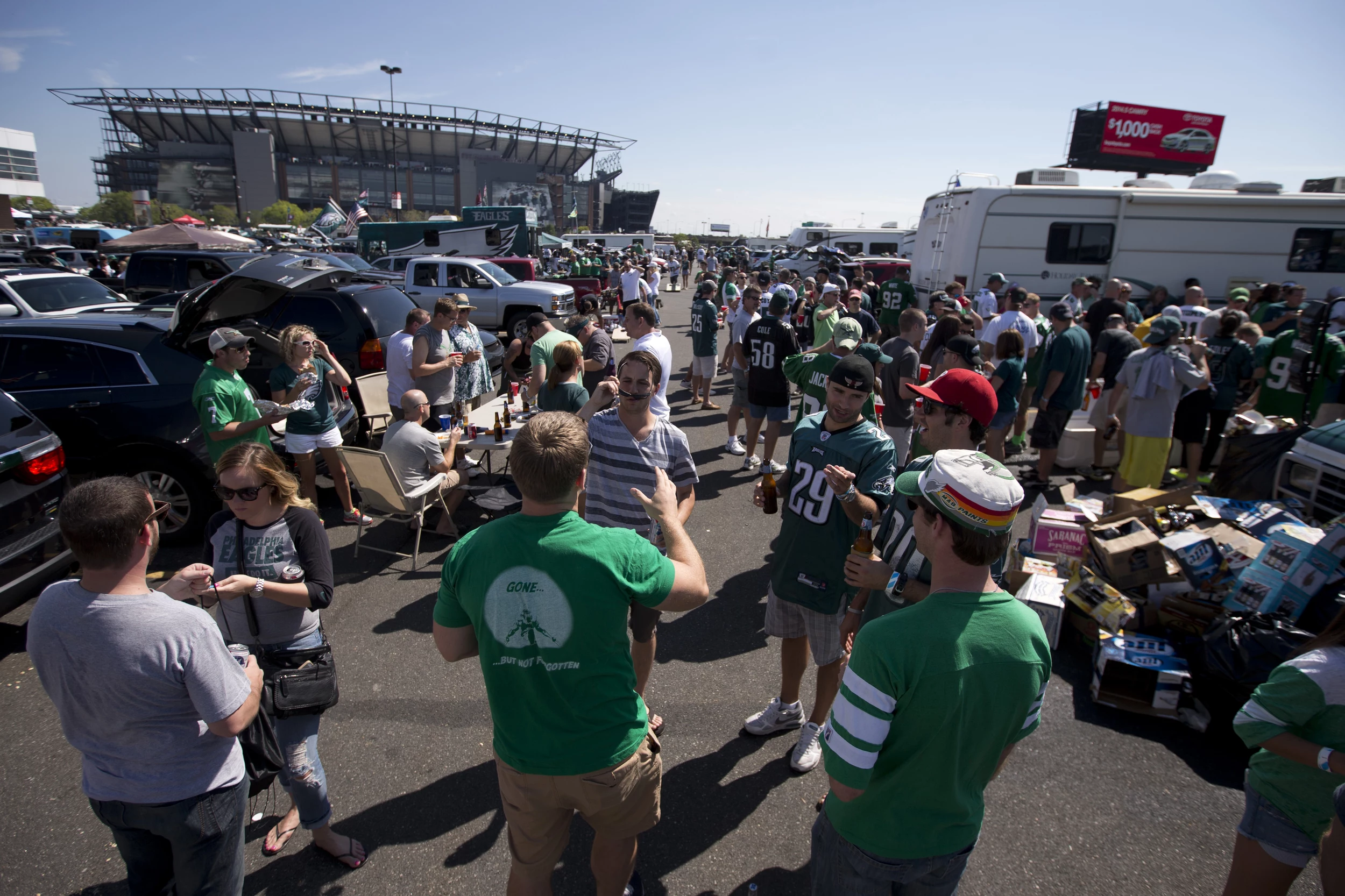 Eagles fans join tailgate line before sunrise for home opener in