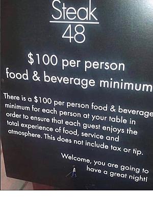 New Philadelphia Steakhouse Has $100 Minimum, Drawing Criticism