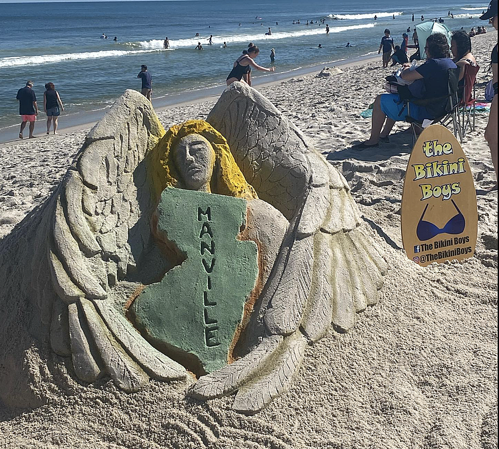 Sand Sculpture Tribute for Manville Residents Affected by Ida