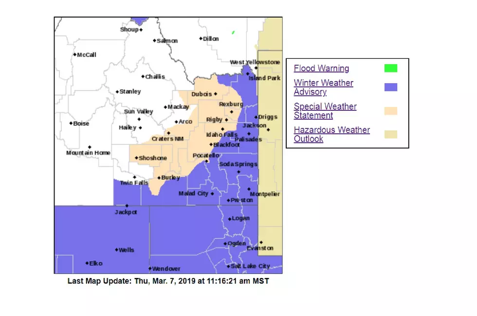 Winter Weather Warning for South Twin Falls, Cassia Counties