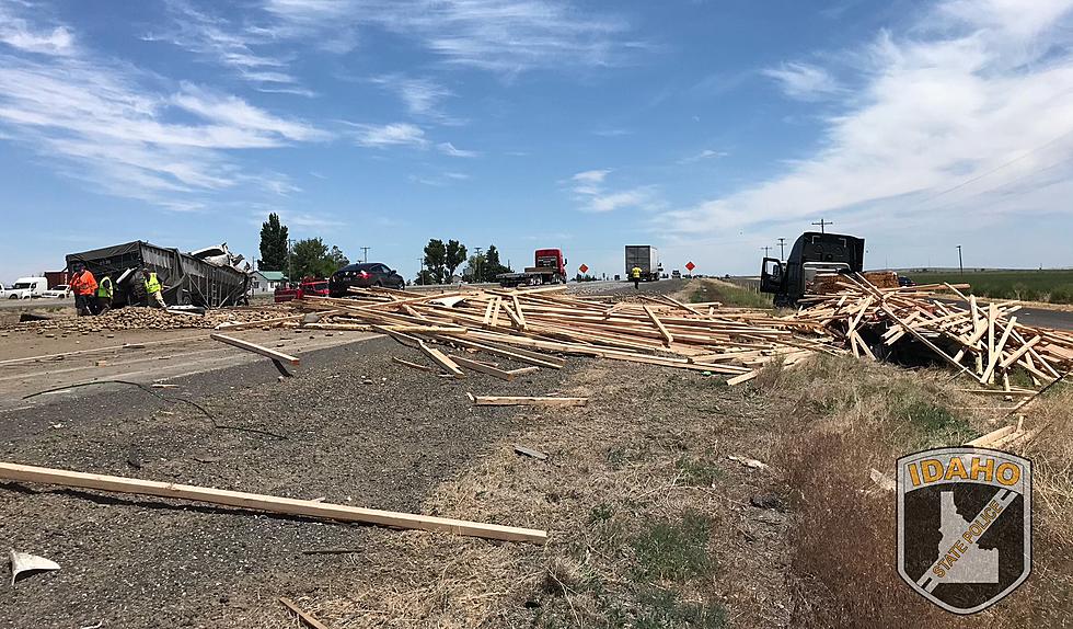 UPDATE: Crashed Lumber Truck Blocks I-84