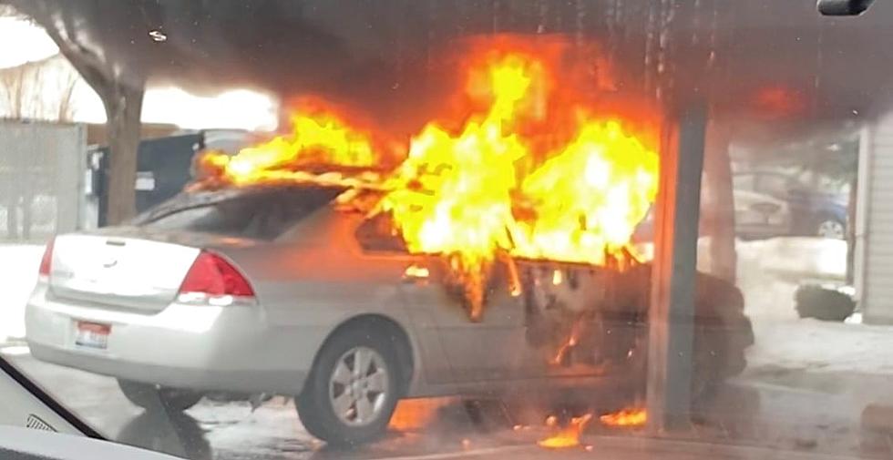 Car Goes Up in Flames at Twin Falls Apartments