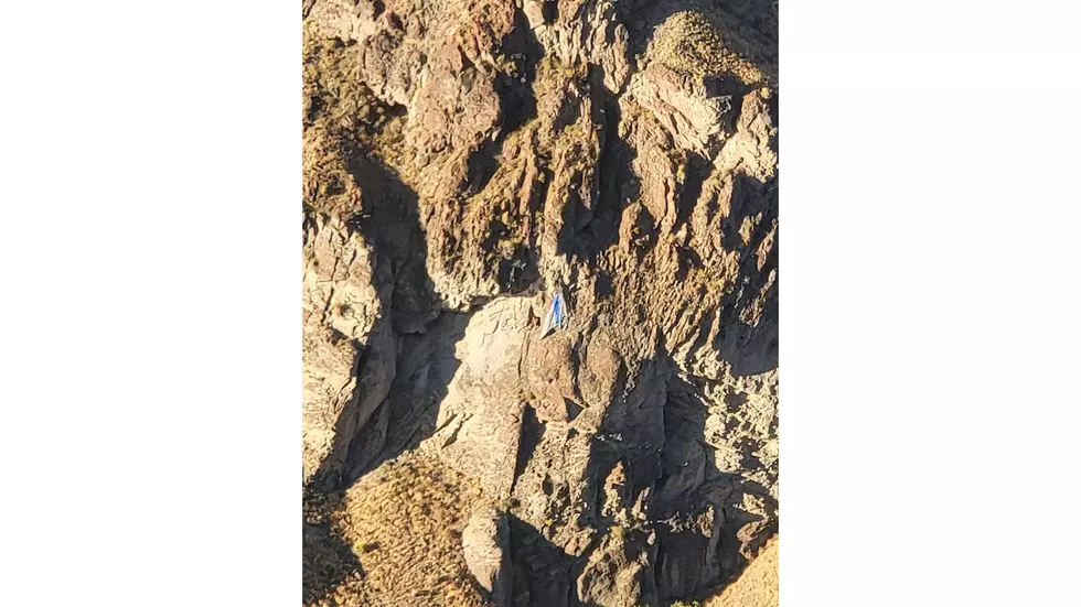BASE Jumper Stuck on Canyon Wall North of Twin Falls