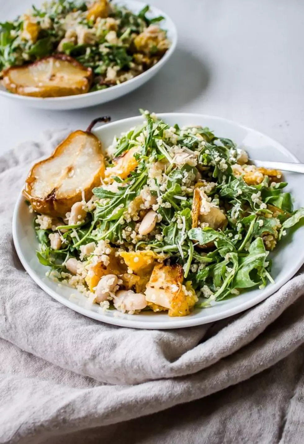 Perfect For Fall Season: Roasted Acorn Squash + Pear Arugula Salad